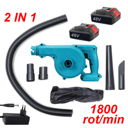Scule & Unelte Bricolaj - Suflanta Frunze Profesionala SUPER TRENDS®, 2 acumulatori 48V, Autonomie 4 ore, 2 in 1, pentru praf, masina, fara fir