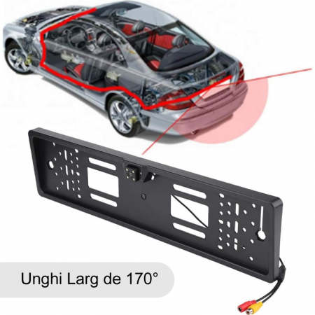 Suport Numar cu Camera Marsarier Auto cu 4 LED-uri IR Premium SUPER TRENDS®, Unghi Larg de 170°, Pentru Mers Inapoi cu Vedere de Noapte, Imagine Clara CMOS, Rezolutie Video 656 x 492px, Carcasa Imperm [2]