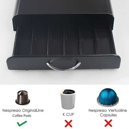 Suport Pentru 60 Capsule de Cafea SUPER TRENDS®, Compatibil cu Nespresso, Tchibo, Negru, 39x26x6.4 cm, Metal, Negru [8]