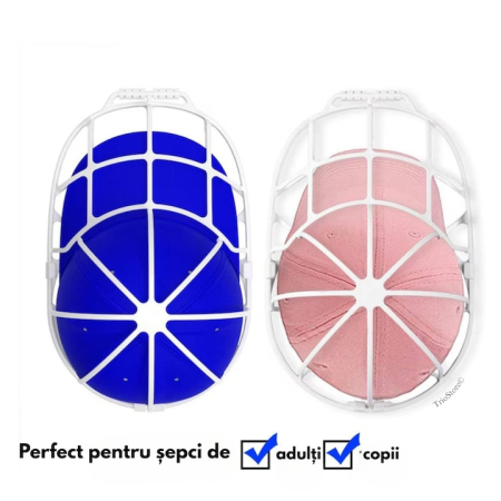 Suport Pentru Spalare Sapca Super Trends® Din Polipropilena Alba, Curatare Multifunctionala Fara Deformare, Marime Universala 35.3x22x13.5 Cm, Accesoriu Pentru Spalare Sapca La Masina De Spalat, Protectie Forma Sapci [4]