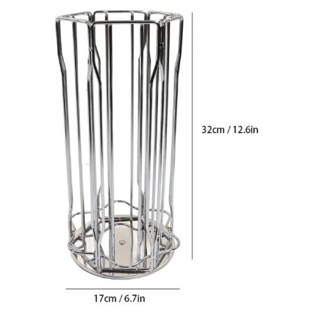 Suport Rotativ Pentru Capsule de Cafea Tip Nespresso, SUPER TRENDS®, Rotativ 360°, Capacitate 30 de Capsule, Argintiu [3]