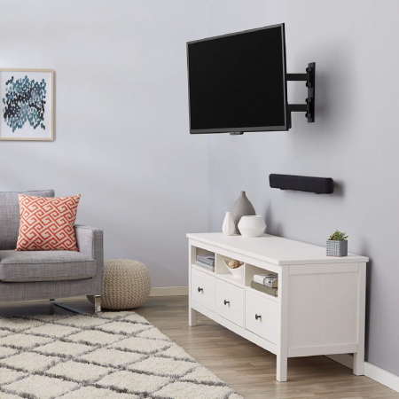 Suport TV Reglabil de Perete SUPER TRENDS®, Diagonala Maxima 22”-57”, Greutate Suportata 40 Kg, Pivotant, Otel Profesional, VESA 200x200, 200x100, 100X100, 75x75, Negru [2]