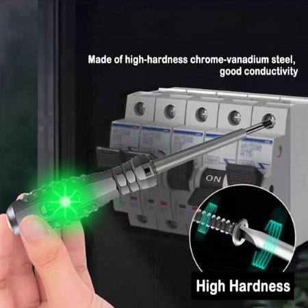 Tester de Tensiune tip Creion SUPER TRENDS®, Pentru Detectarea Rapida a Tensiunii si Testarea Circuitelor, Varf Magnetic Plat, Poate fi Folosit ca Surubelnita, Lumina LED indicatoare dubla (verde si r [6]
