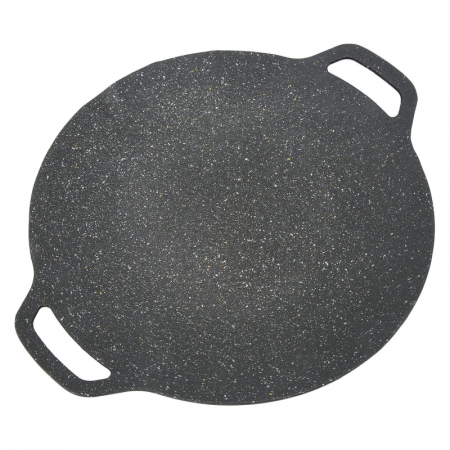 Produse - Tigaie Rotunda Pentru Gratar din Aliaj Premium SUPER TRENDS®, Tip Coreea, Antiaderenta, Compatibila cu Aragaz Electric si Foc Deschis, Manere Laterale, Ideala pentru Gatit Interior si Exterior, Diamet