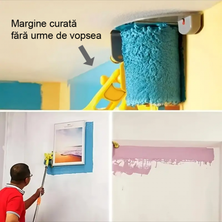 Trafalet Profesional SUPER TRENDS® Pentru Margini, Colturi, Delimitari, cu Rola de Rezerva, Doua Pensule, Material ABS [7]