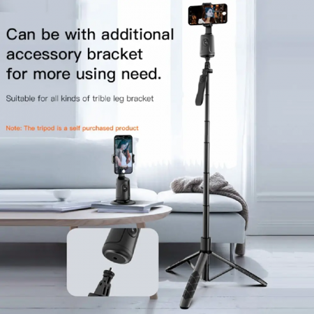 Trepied Inteligent Pentru Telefon cu Urmarire Automata a Fetei Premium SUPER TRENDS® – Rotire 360°, Urmarire AI a Fetei si Corpului, Compatibilitate Universala cu iOS si Android, Port USB, Design Eleg [11]