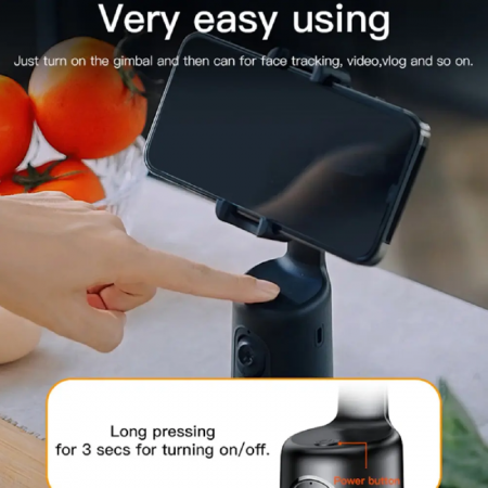 Trepied Inteligent Pentru Telefon cu Urmarire Automata a Fetei Premium SUPER TRENDS® – Rotire 360°, Urmarire AI a Fetei si Corpului, Compatibilitate Universala cu iOS si Android, Port USB, Design Eleg [7]