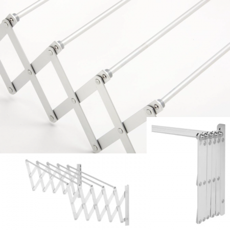 Uscator de Rufe Pliabil Din Aluminiu Premium SUPER TRENDS®, 5 Bare de Uscare, Latime bara 70 cm, Capacitate Uscare 6 m, Argintiu [7]