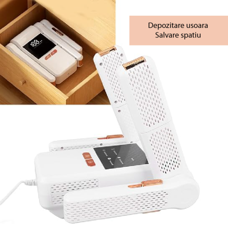 Uscator Electric Dublu pentru Incaltaminte SUPER TRENDS® – Aer Cald 360°, Sterilizare UVC, Timer si Termostat Inteligent, Oprire Automata, Putere 200W, Uscare Dubla 2 perechi, Pentru Pantofi, Ghete, A [5]