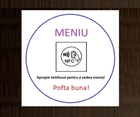 Produse - Sticker autocolant NFC - MENIU 10×10cm