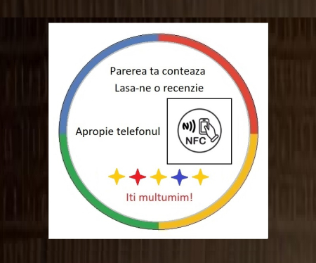 Produse - Sticker autocolant NFC Recenzii Google - 10x10 cm