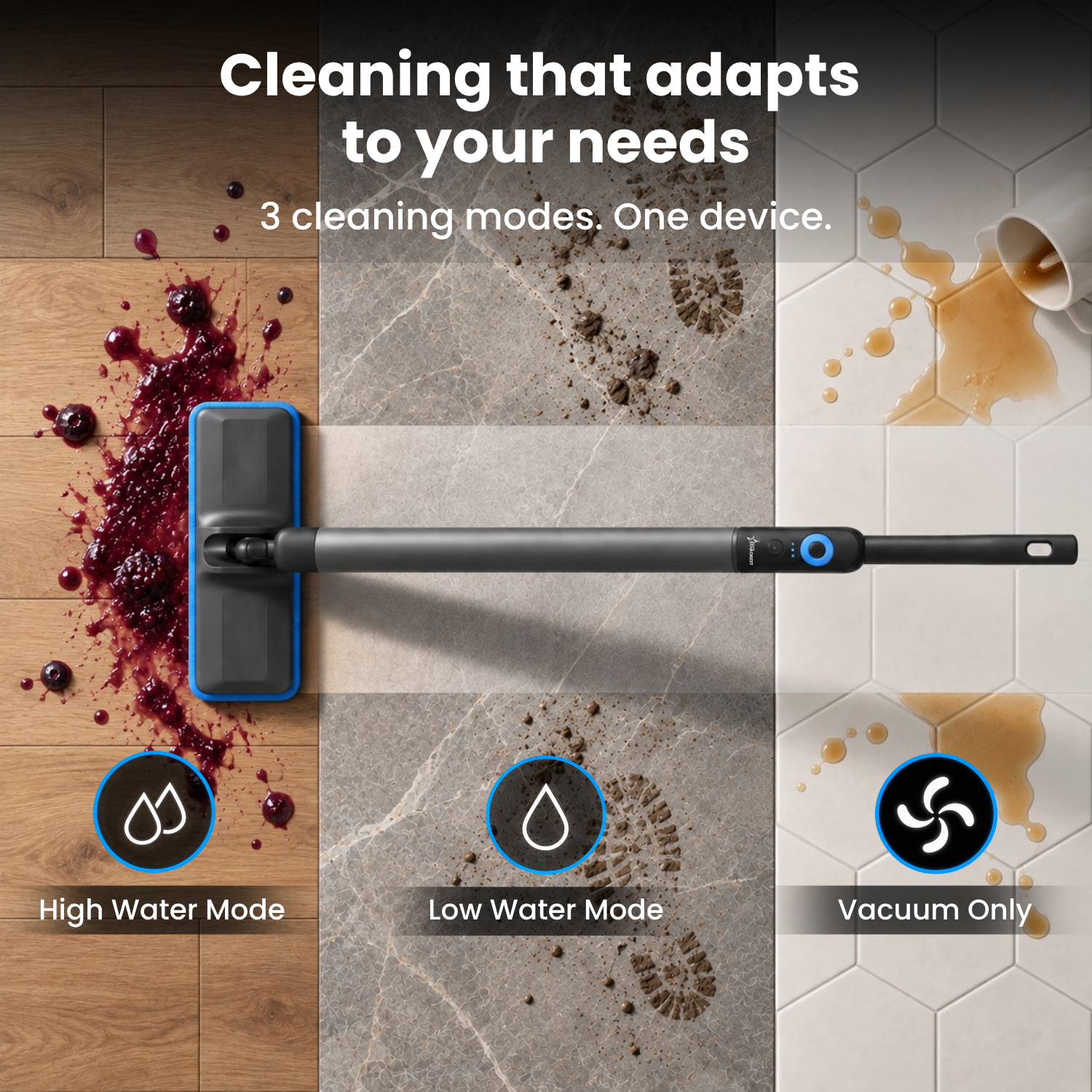 STARCREST SMP-2600SV electric mop - suitable for multiple types of hard flooring