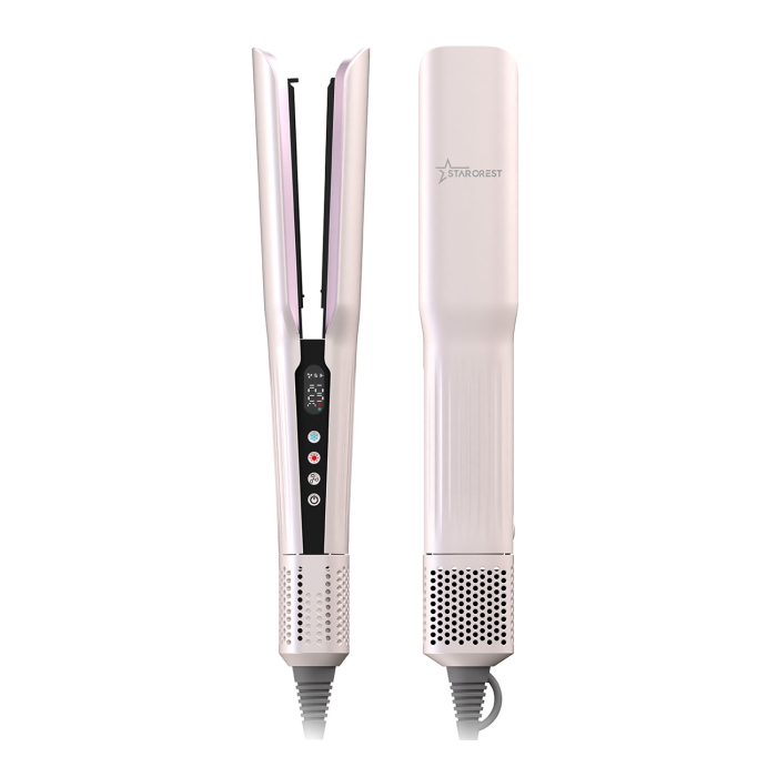 STARCREST hot air hair straightener SHS-1300PK, 1300 W, LCD display, negative ion technology, 5 temperature settings, 3 speeds, pink [1]