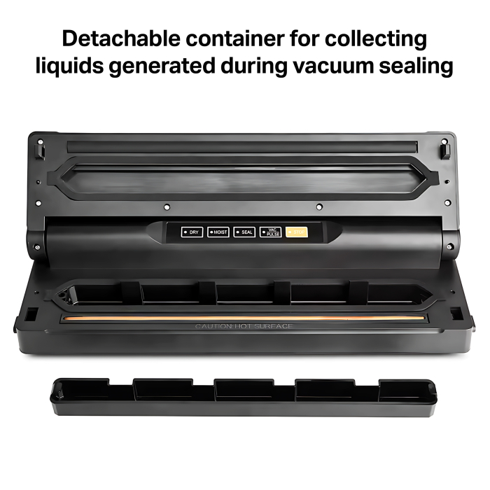 STARCREST Vacuum Sealer Machine VS-6016, 110W, Touch Control, 5 Functions, Vacuum Hose for Containers, Built-in Cutter, Black/Stainless Steel [8]