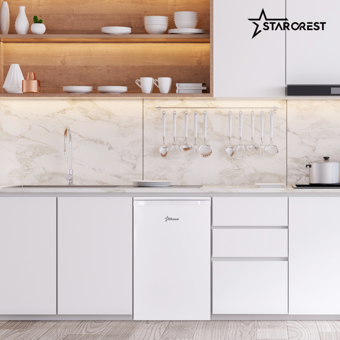 STARCREST Compact Single Door Refrigerator SF-115WHE, Class E, 115 L Capacity, Interior Lighting, H 84.7 cm, White [6]