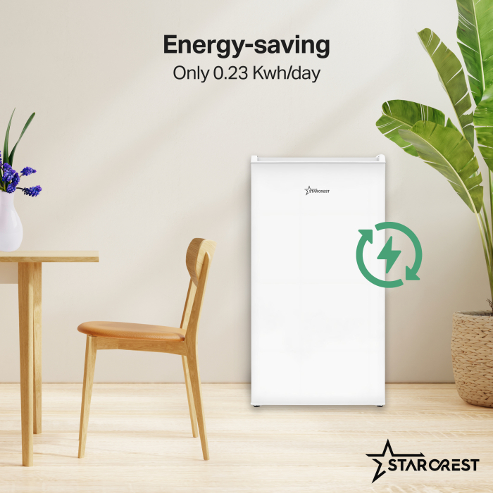 STARCREST Compact Single Door Refrigerator and Freezer SF-83WHE, Class E, 83L capacity, interior lighting, ice compartment, height 85 cm, white [4]