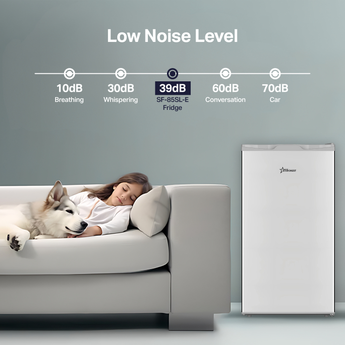 STARCREST Single Door Refrigerator SF-85SL-E, Energy Class E, 85L Capacity, Interior Lighting, Ice Compartment, Height 82 cm, Grey [7]