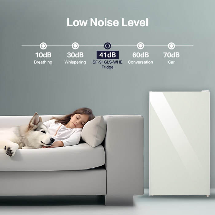 STARCREST Compact Single Door Refrigerator and Freezer SF-91GLS-WHE, Energy Class E, 91L Capacity, Interior Lighting, Height 83 cm, White Glass [8]