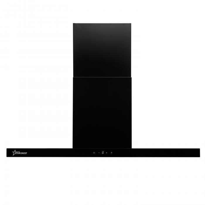 Hota incorporabila decorativa STARCREST SDH-9100X, Putere de absorbtie 800 m3/h, Control touch, Iluminare LED, Clasa B, 90cm, Negru + Sticla neagra [6]