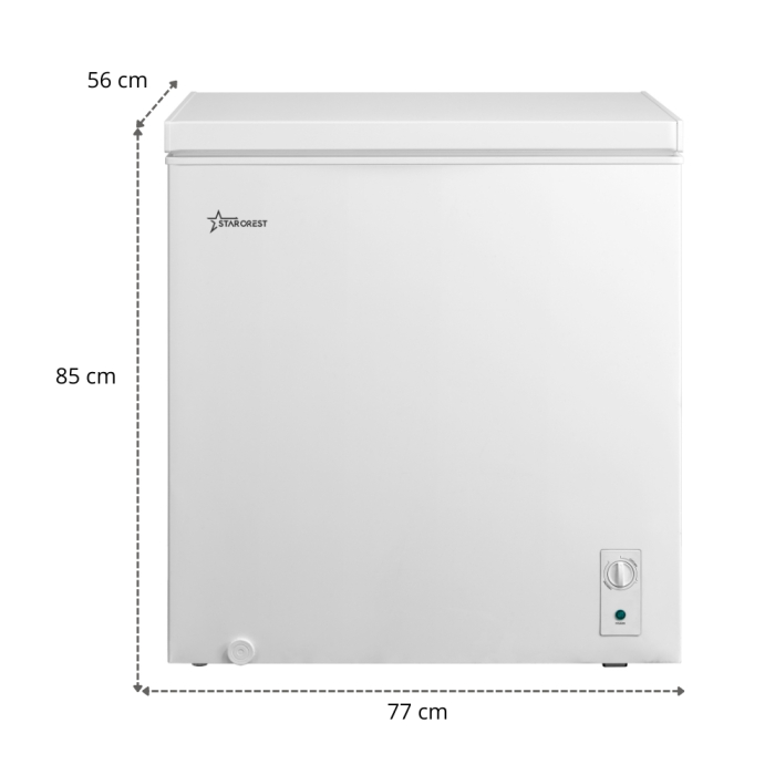 STARCREST chest freezer SCF-198WHE, class E, 198L capacity, convertible system – fridge function, adjustable thermostat, white [9]