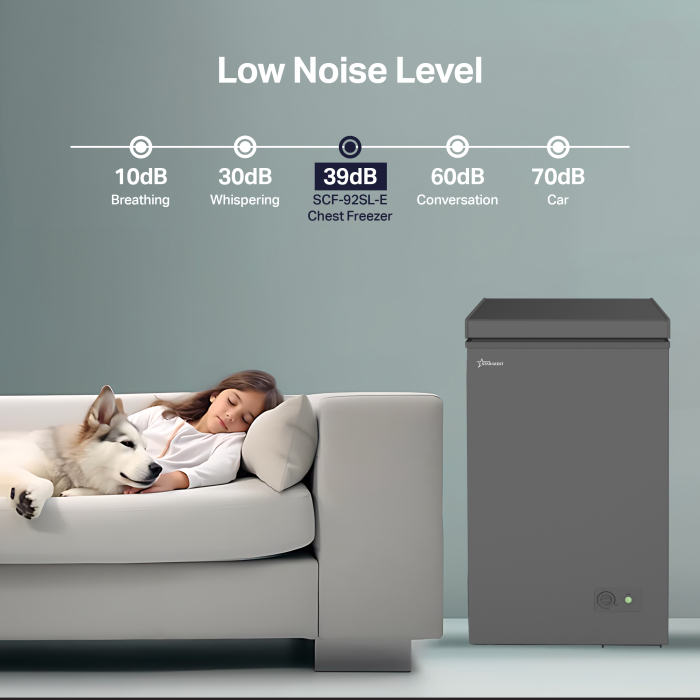 STARCREST chest freezer SCF-92SL-E, class E, 92L capacity, adjustable thermostat, grey [5]