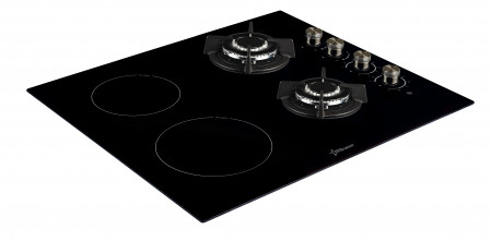 Plita incorporabila STARCREST SEH-GT7040, Mixta, 2 zone gaz, 2 zone vitroceramice, Aprindere electrica, Sticla neagra [2]