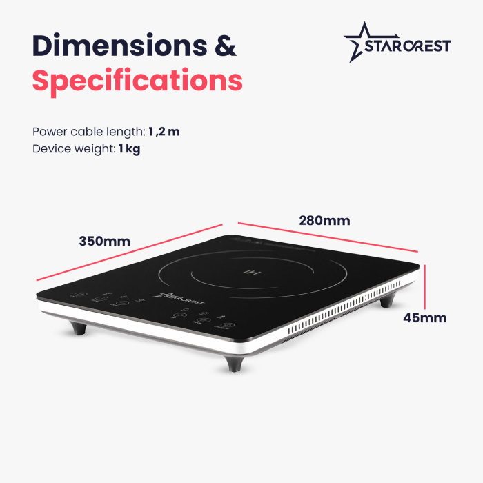 Starcrest built-in induction hob SIH-T2000, 2000 W, touch control, 6 cooking functions, ultra slim design [8]