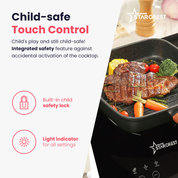 Starcrest built-in induction hob SIH-T2000, 2000 W, touch control, 6 cooking functions, ultra slim design [7]