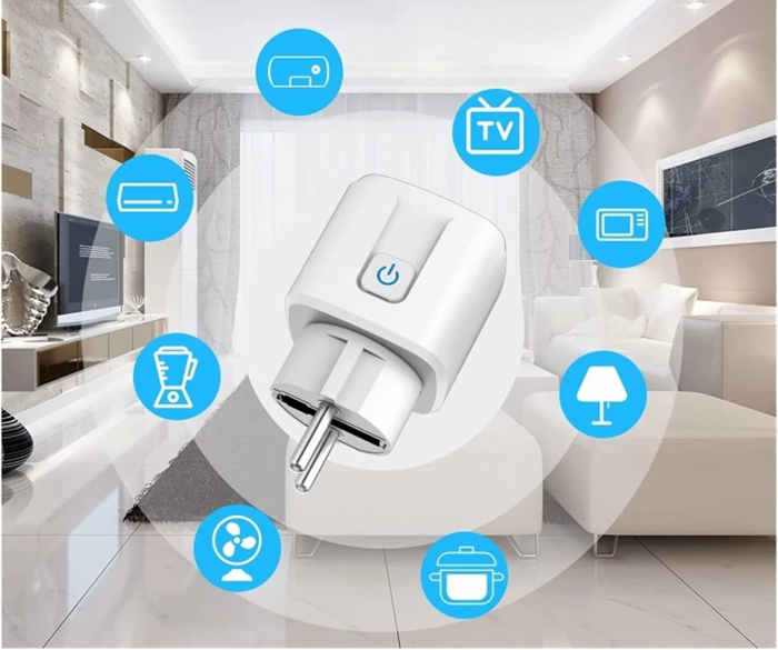 STARCREST smart plug 20A, Tuya Smart app, child safety protection, energy monitoring, compatible with Alexa/Google Assistant, white [2]