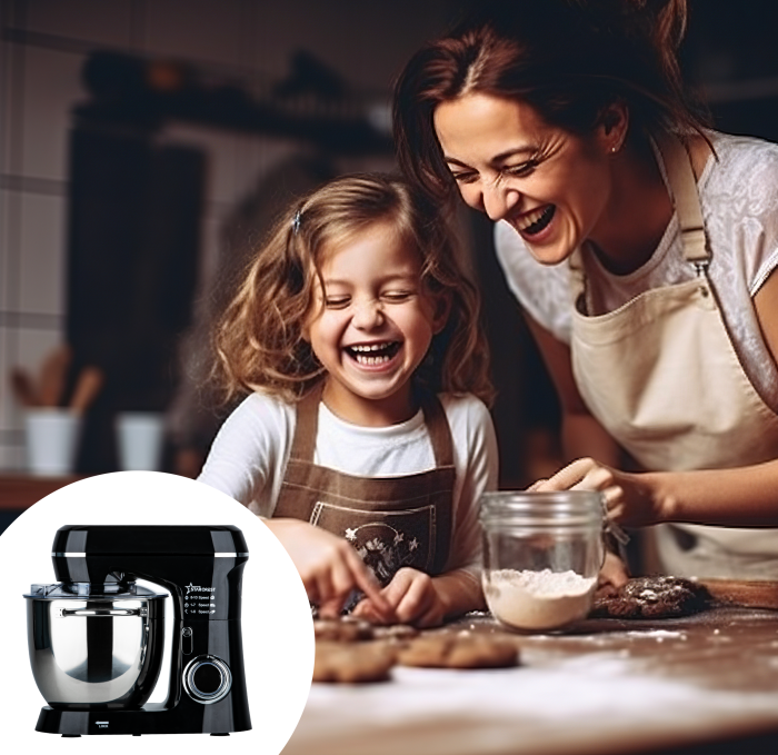 STARCREST Stand Mixer SKM-1300BK, 1300W, 5.2 L Stainless Steel Bowl, 4 Accessories, 10 Speeds + Pulse, Metal Gears, Black [7]