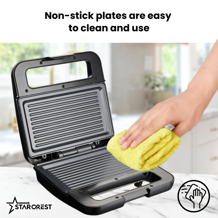 STARCREST Sandwich Maker Grill Panini SSM-2130IX, 750 W, LED Indicator, Premium Dark Inox Finish [5]