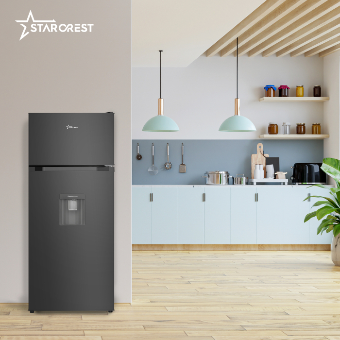 STARCREST 2-Door Refrigerator SF-203WD-BKE, 203 L, Class E, Water Dispenser, LED Lighting, Adjustable Thermostat, Reversible Doors, H 145 cm, Black [5]
