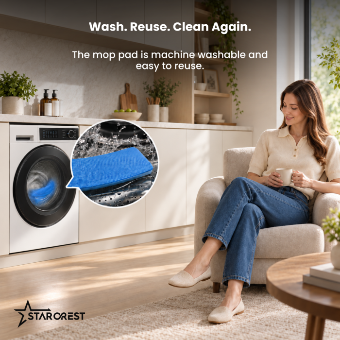 STARCREST AquaFlow SMP-2600SV Electric Mop, cordless, separate clean/dirty water tanks, up to 180 minutes runtime, flexible 360°/180° joint, suitable for parquet and tiles, 3.6 V, Grey [6]