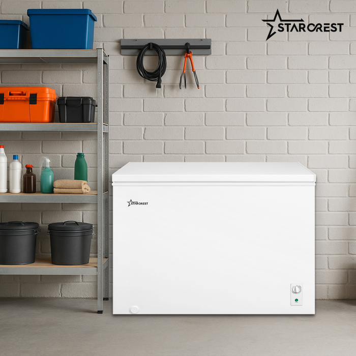 STARCREST Chest Freezer SCF-293WHE, Class E, 293L Capacity, Convertible System – Fridge Function, Adjustable Thermostat, White [8]