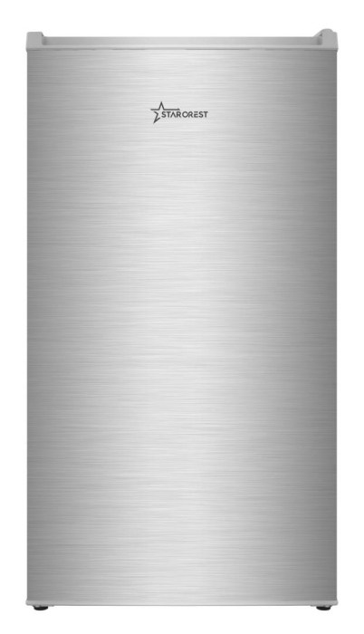 STARCREST Compact Single Door Refrigerator and Freezer SF-83IX-E, Class E, 83L capacity, interior lighting, ice compartment, height 85 cm, stainless steel. [1]