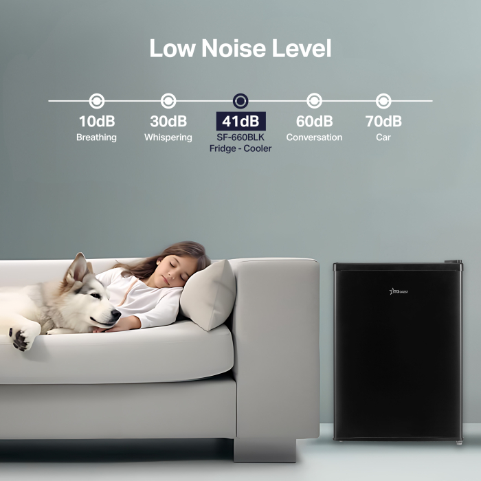 STARCREST Compact Single Door Refrigerator SF-660BLK, Class E, 66 L Capacity, Ice Compartment, H 63 cm, Black [8]