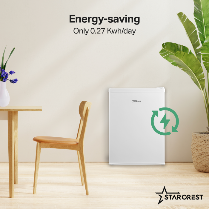 STARCREST Compact Single Door Refrigerator SF-660WHT, Class E, 66 L Capacity, H 63 cm, White [4]