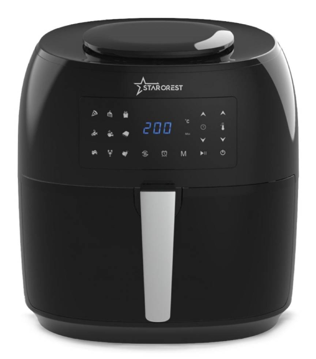 STARCREST, Digital Air Fryer SFR-7400BK, 1800 W, 7.4 Liters, Thermostat 80 - 200 °C, 9 Preset Programs, Black [1]