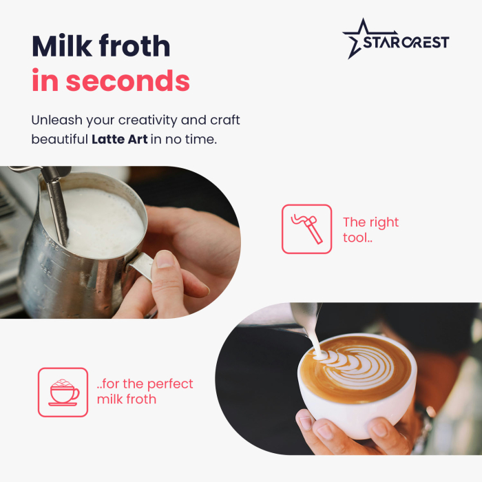 STARCREST Espresso Machine SEM-850SLBK, 850W, 20 Bar, 1.5L Detachable Water Tank, Milk Frother, Double Stainless Steel Filter, Black/Stainless Steel [6]