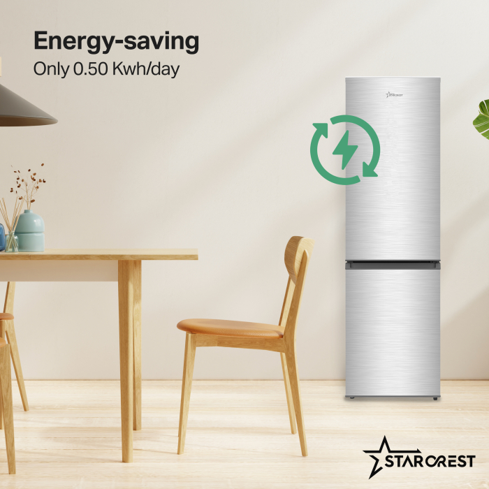 STARCREST Freezer Refrigerator SC-170IX-E, 170L, Class E, Less Frost, Adjustable Thermostat, H 151.8 cm, Stainless Steel [4]