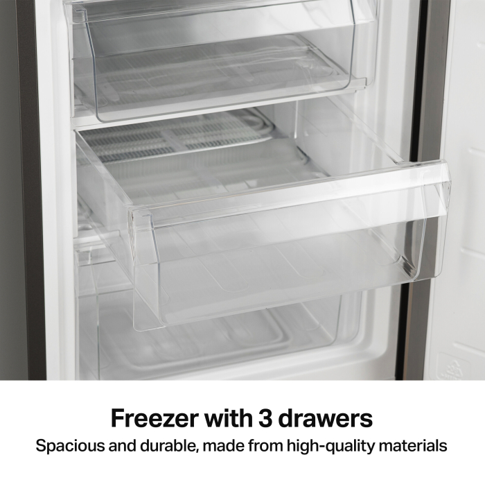 STARCREST Freezer Refrigerator SC-170IX-E, 170L, Class E, Less Frost, Adjustable Thermostat, H 151.8 cm, Stainless Steel [7]
