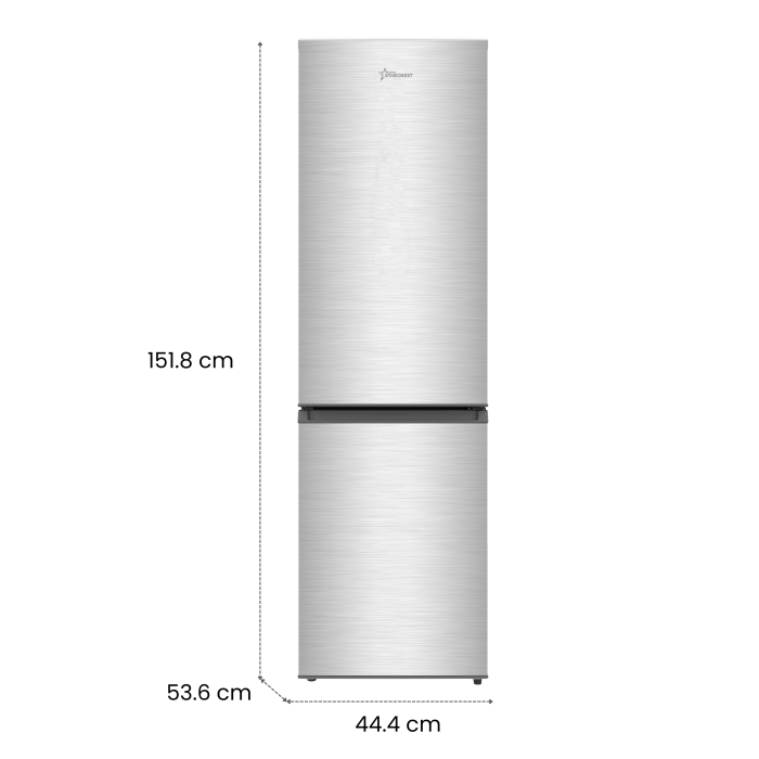 STARCREST Freezer Refrigerator SC-170IX-E, 170L, Class E, Less Frost, Adjustable Thermostat, H 151.8 cm, Stainless Steel [12]