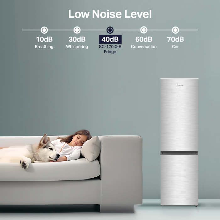 STARCREST Freezer Refrigerator SC-170IX-E, 170L, Class E, Less Frost, Adjustable Thermostat, H 151.8 cm, Stainless Steel [10]