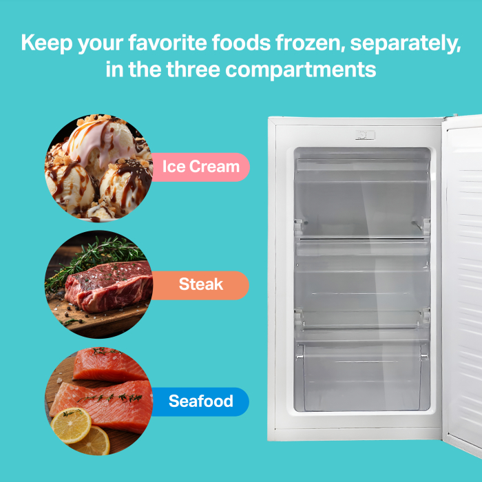 STARCREST Freezer SUF-63WH, Class E, 63 L Capacity, 3 Drawers, Height 82.5 cm, White [5]