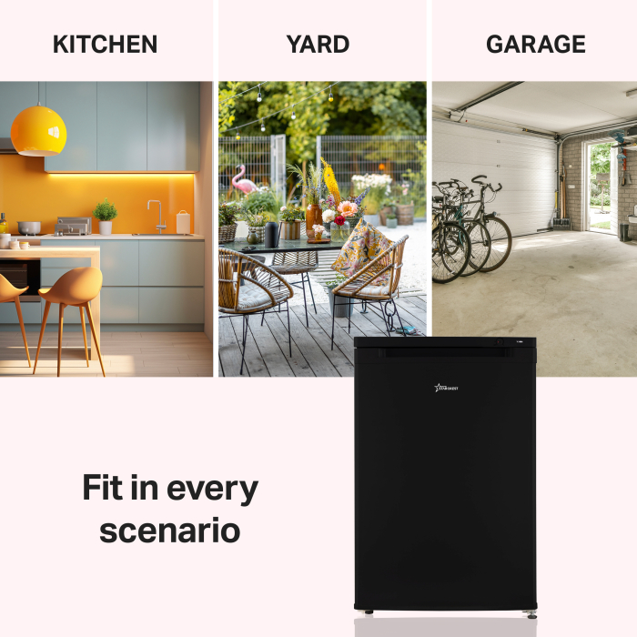 STARCREST Freezer SUF-86BK, Class E, 80 L Capacity, 3 Drawers, Height 84.5 cm, Black [6]