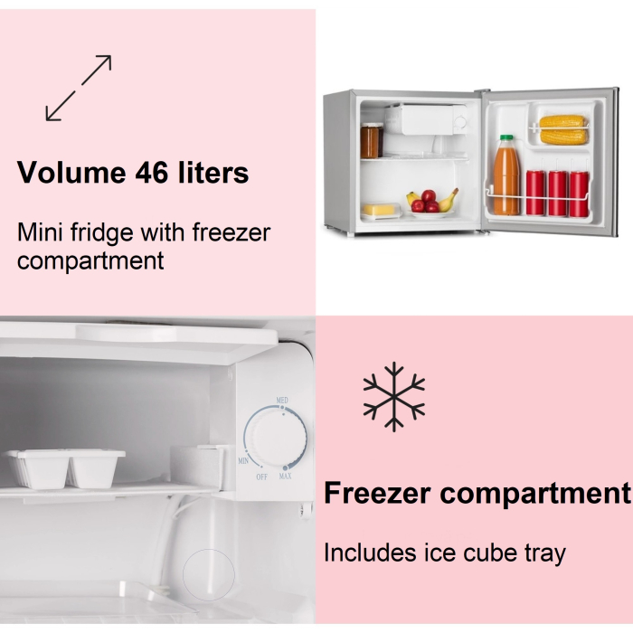 STARCREST Minibar Refrigerator SMB-46SLV, 46 L, Energy Class E, Height 49.5 cm, Grey [2]