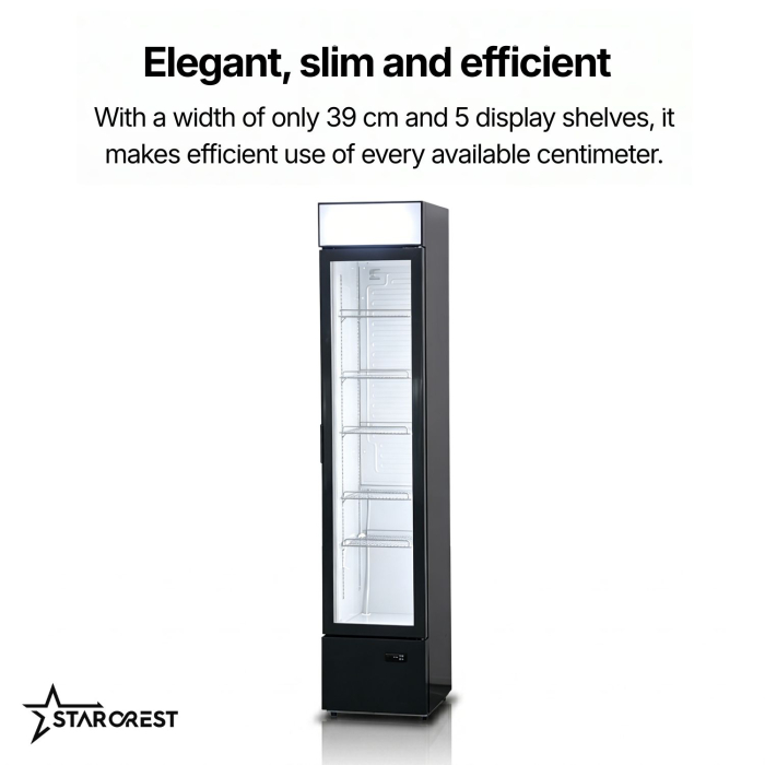 STARCREST Professional refrigerated display case SPS-150DC, 150 L, Lightbox, Temperature display, Digital control panel, LED lighting, H 188 cm [7]