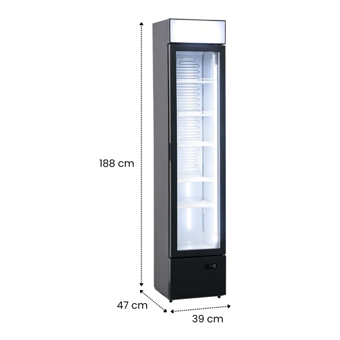 STARCREST Professional refrigerated display case SPS-150DC, 150 L, Lightbox, Temperature display, Digital control panel, LED lighting, H 188 cm [8]