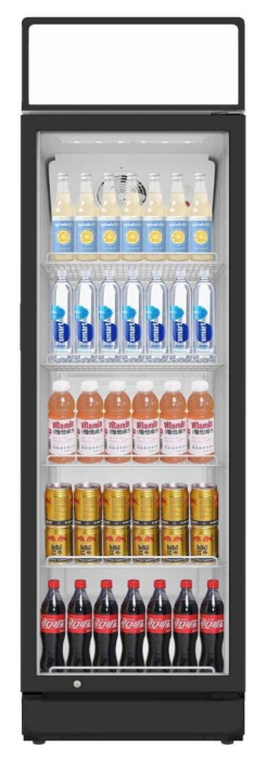 STARCREST Professional Refrigerated Display Case SPS-300DC, 300 L, Light Box, Adjustable Thermostat, LED Lighting, Height 193 cm, Black [1]