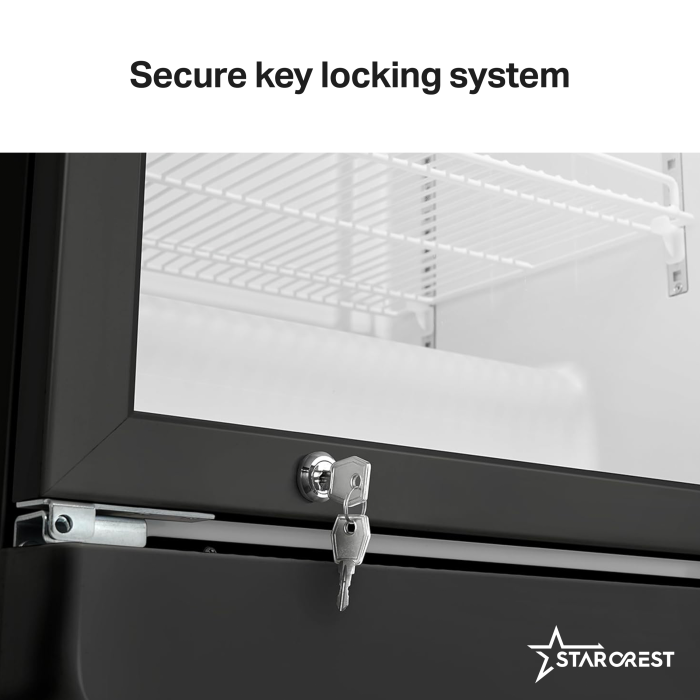 STARCREST Professional Refrigerated Display Case SPS-300DC, 300 L, Light Box, Adjustable Thermostat, LED Lighting, Height 193 cm, Black [3]